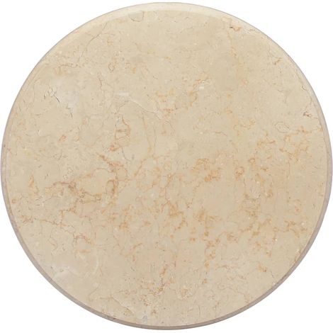 Vidaxl – Dessus de table en marbre crème Ø50 cm – Épaisseur 2,5 cm – Facile à nettoyer – Pour salle à manger et jardin (1/5)