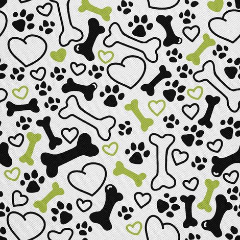 Telas decorativas para exteriores estilo oxford - motivos de patas, huesos y corazones (1/5)