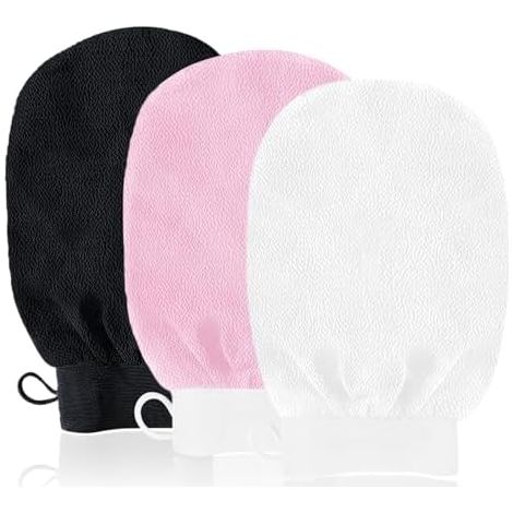Gant Exfoliant Kessa, 3 Pcs Gant De Crin, Gant Kessa Pour Hammam, Gants de Gommage pour Hommes et Femmes, Gommage naturel Et Efficace, Élimine Les Peaux Mortes Efficacement (1/5)
