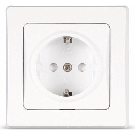 Prise de courant avec contact de protection Delphi avec cadre simple, blanc