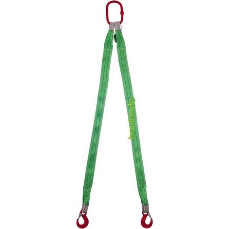 Trizeratop Hebebandgehänge 2 Strang 1400 kg 2 Meter Ösenhaken Anschlagkette