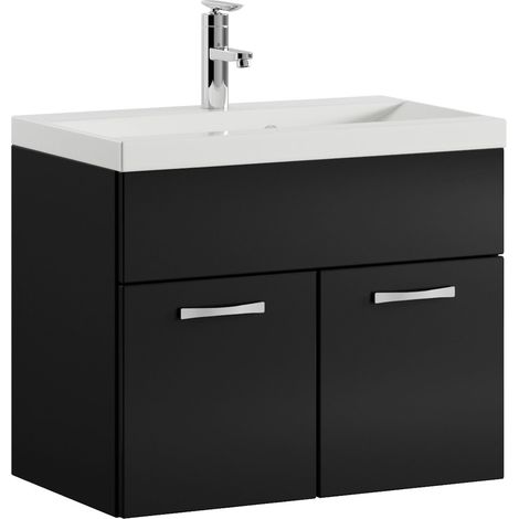 Badezimmer Badmöbel-Set Montreal 01 60cm Waschbecken Hochglanz S (1/5)