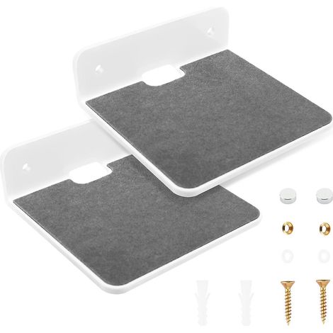 Lot de 2 supports muraux pour haut-parleurs, étagère murale en acrylique pour haut-parleur Bluetooth, webcam, téléphone portable (1/5)
