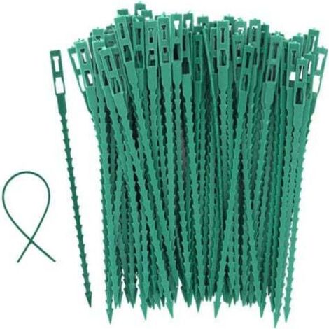 100 Pflanzenstützclips – 17 cm für Tomaten, Bäume, Kabelbinder, wiederverwendbare Kunststoff-Pflanzenbinder für Sträucher und Gartenarbeit