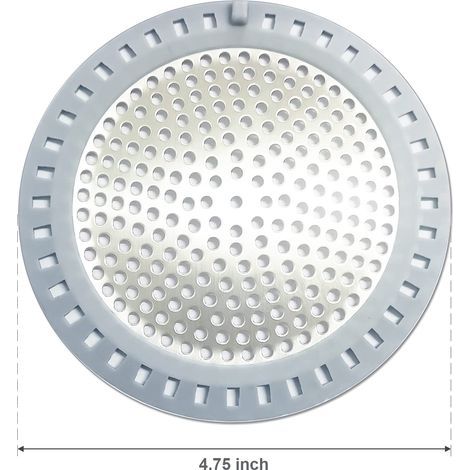 2-teiliger Duschablauffilter, Edelstahl mit Silikonkanten, 12 cm (4,75 Zoll) Durchmesser. (1/5)