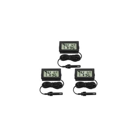 Numérique Thermomètre Hygromètre avec Sonde Externes Jauge de Température Humidité Mètre pour Reptile Incubateur Volaille Reptile Salle Séjour Bureau (3 Pièces) (1/5)