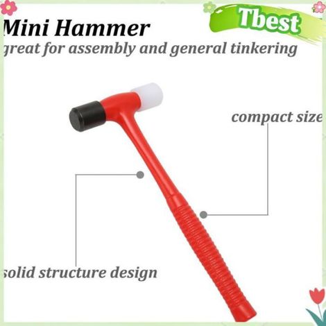 Tbest marteau en plastique Marteau à Double tête en plastique, Mini maillet en plastique souple pour la réparation bijoux horloger (1/4)