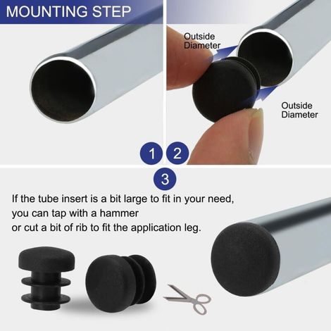 Chasie – capuchon de pied rond en plastique, 35 pièces, embout de Tube de jambe, Protection de meubles de Table, diamètre extérieur 14mm, diamètre intérieur 11-13mm (1/5)
