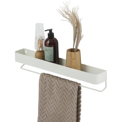 Sealskin Brix Scaffale a Parete con portasciugamani, Metallo, Bianco, 55 cm (1/4)