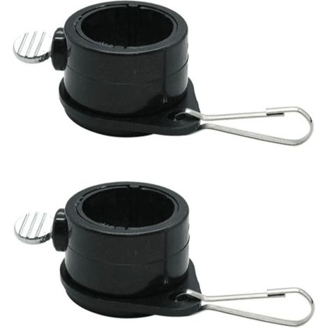 Anneaux de fixation pour mât de drapeau sans enchevêtrement, anneaux de fixation de mât de drapeau rotatifs avec pinces métalliques, rotation libre à 360°, 1 paire noire de 1 pouce (1/5)