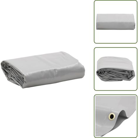 The Living Store Bâche gris 5x5 m 650 g/m² - Couverture Imperméable - Bâche De Protection - Bâche Extérieure - Bâche Voiture - Bâche Moto