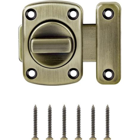 Loquet de porte de salle de bain en Alliage en acier inoxydable brossé pour porte de toilette (46 mm, Bronzé Vert), (1/4)
