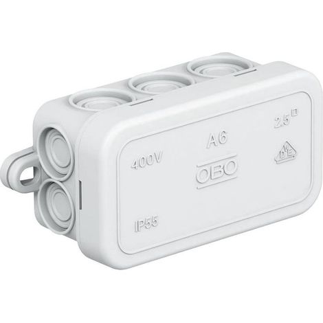 Boîte de dérivation 2000001 80 x 43 x 34 mm gris clair (RAL 7035) IP55 – Pour espaces humides – Sans halogène – 1 pc(s) (1/3)