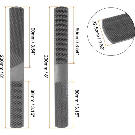 Lot de 2 limes 4 en 1 80/90 mm en acier au carbone T12, largeur 22,5 mm (6 pouces), pour le meulage, le polissage, la gravure, l'ébavurage et le rodage du métal, du verre, du bois et de la pierre. (1/4)
