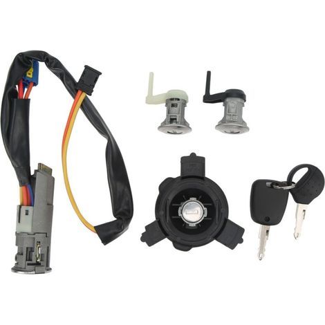 Kit complet de cylindre de serrure de véhicule avec serrure de porte de commutateur d'allumage 4162EW remplacement pour Peugeot 206 206CC (1/5)