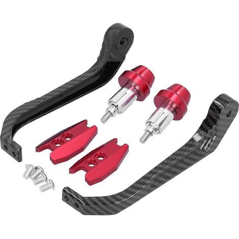 Motorrad-Lenkerschutz im Carbonfaser-Stil, Aluminiumlegierung, universell, 22 mm / 0,87 Zoll, Rot (1/5)