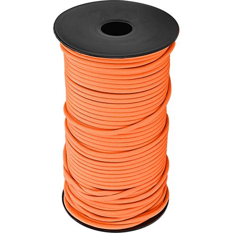 Corde de parachute robuste de 100 m, 9 brins, 4 mm, pour lanière, corde à linge, corde de camping (orange) (1/5)
