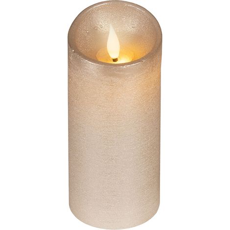 Bougie Led En Cire, à Sommet Incurvé, Couleur Or ø7,5 X 17 Cm