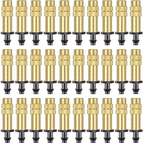 30 Pièces Buse d'Atomisation en Cuivre Réglable Pulvérisateur d'Irrigation Goutte à Goutte 4 / 7mm Atomisation Micro Arroseur Équipement d'Irrigation Refroidissement Jardin Serre Légumes (1/5)