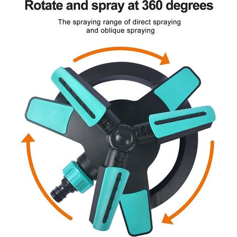 Arroseur rotatif automatique trois branches – Buse d’irrigation horticole pour pelouse et massifs (1/4)