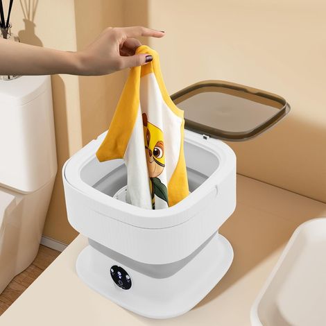 Mini machine à laver pliable 10 l - Machine à laver de voyage - 40 W - Pour le camping - Pour vêtements de bébé, sous-vêtements, camping, camping-car, voyage (1/5)