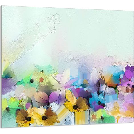 PANNELLO IN VETRO PER CUCINA 65x60 Fiori (1/5)