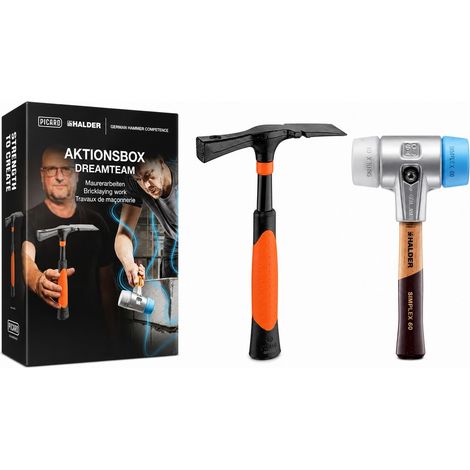 Halder Aktionsbox Dreamteam Maurerarbeiten plus PICARD-Maurerhammer 3113s005 (1/3)