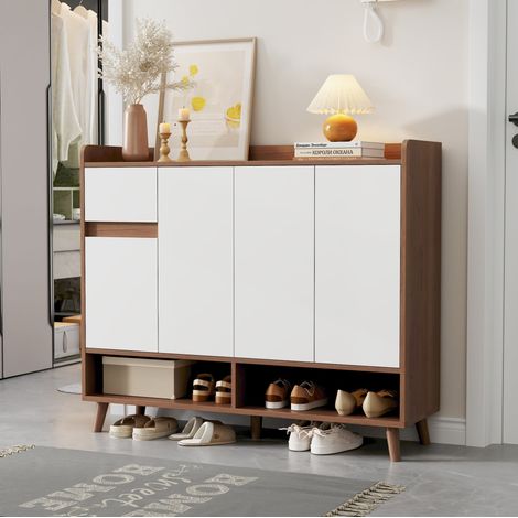 Sideboard Kommode mit Schublade 120x35x99 cm Weiß OKMYHOME (1/5)