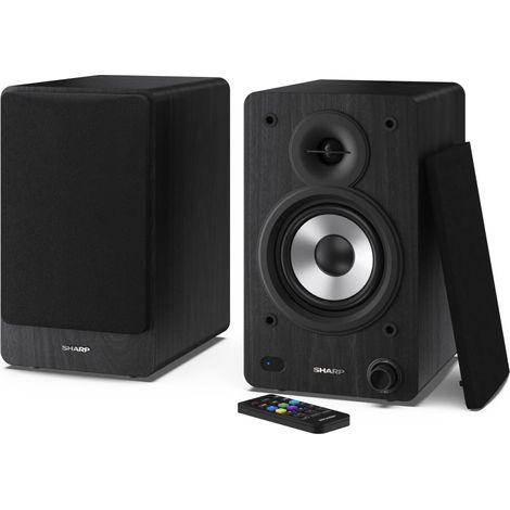 Sharp Bookshelf Speakers haut-parleur 2-voies Noir Avec fil &sans fil 60 W (1/5)