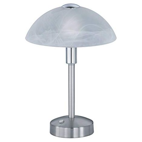 Lampada Tavolo Studio Elegante Vetro Alabastro Acciaio Dimmer Donna GD Trio (1/4)