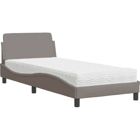 Maison Exclusive - Letto con Materasso Dover Tortora 80x200 cm in Tessuto (1/5)