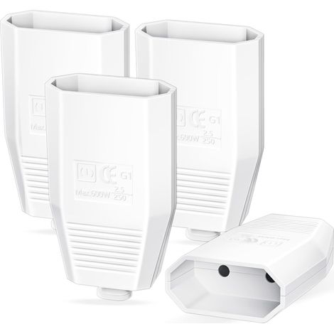 4 Pièces Prise Electrique Femelle, Le Connecteur Europe Fiche Plate Contact de Protection, Fiche Femelle, Accouplement Plat Euro 250V Prise Euro Plate Fiche Electrique Femelle Avec Décharge (1/5)
