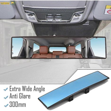 Rétroviseur intérieur universel pour voiture, anti-éblouissement, grand angle, surface bleue, accessoires auto - 270 mm (1/4)