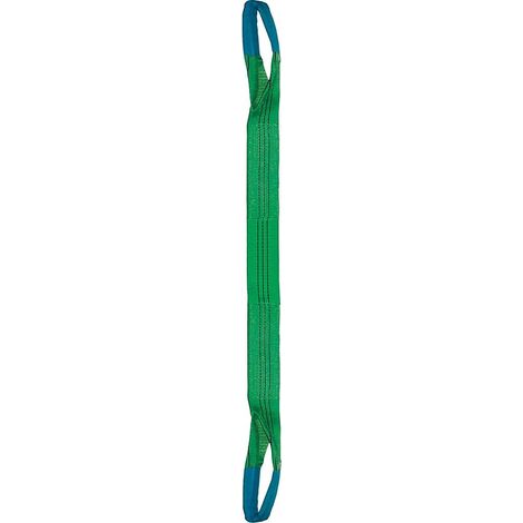 Elingue sangle textile plate 2 boucles restreintes 3 metres 2 tonnes verte EN 1492-2 - LEVAC SAS