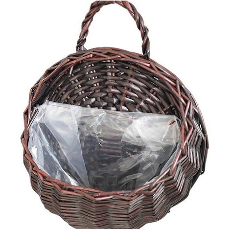 Handgefertigter Blumenpflanzkorb, Wandbehang, Weidenkorb, Garten B--