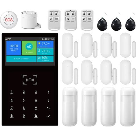 Système de sécurité d'alarme, compatibilité sans fil, support multilingue, 4G-E, Prise EU (1/2)