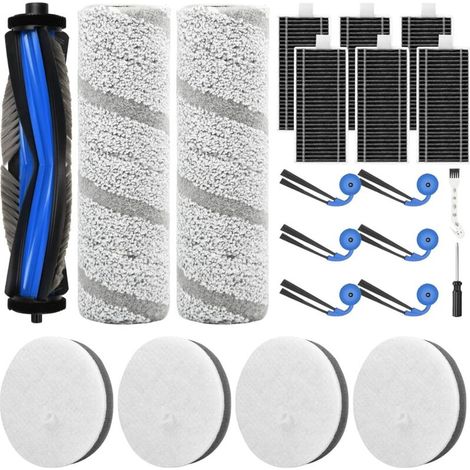 Lot de 21 Accessoires pour Ecovacs X11 Omni Cyclone Aspirateur Robot, 1 Brosse Principale, 4 Filtres en Coton, 2 Rouleaux de Nettoyage, 6 Filtres,6 Brosses Latérales,1 Brosse de Nettoyage,1 Tournevis (1/5)