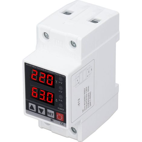 Sous Tension Protecteur Automatique 220V AC 63A Disjoncteur Régulateur Sur/Sous Tension Réarmable Réglable Interrupteur (1/5)