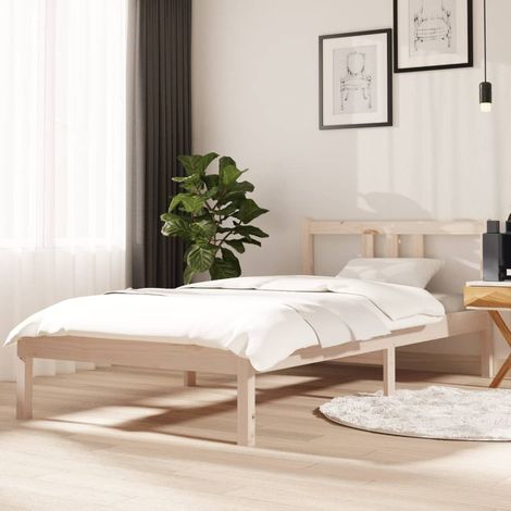 Cadre De Lit Moderne: Simple - Lit Simple - Bois massif 90x190 cm Simple Chic-471779 (1/5)