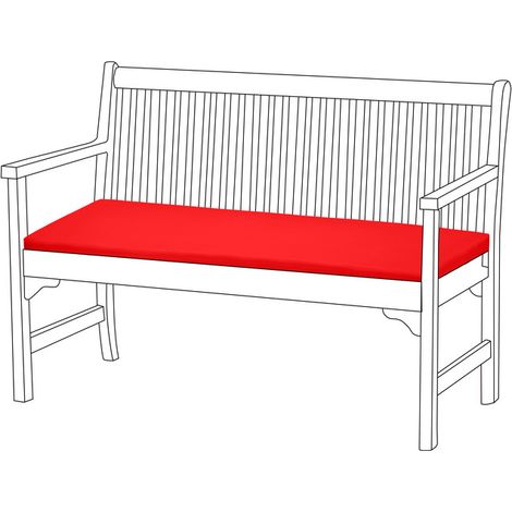Gardenista Cuscino per panca da giardino, cuscino per panca da giardino a 2 posti resistente all'acqua con rivestimento rimovibile facile da pulire 108x45x5 cm, Rosso