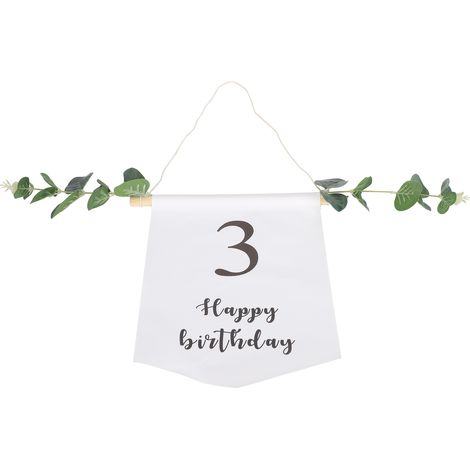 Birthday Flag Vertical Banner with Green Leaves Party Garden Yard Outdoor Home House Decoration (1/5)