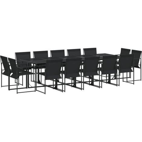 Maison Exclusive - Set da Pranzo da Giardino 15 pz Nero in Textilene
