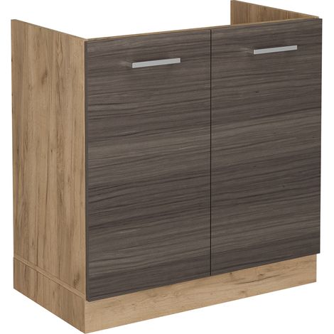 Spülenunterschrank R-Line, Edelgrau, 80 cm ohne Arbeitsplatte, Vicco