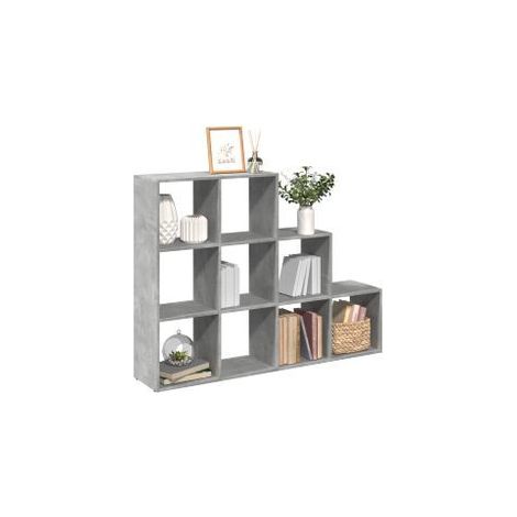 Étagère séparatrice de pièce à 3 niveaux gris béton (1/5)