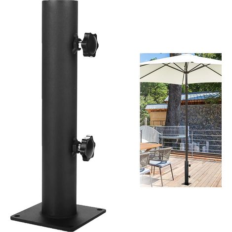 Base de parasol en acier robuste pour extérieur, support de parasol universel pour terrasse, patio, quais, ponton, table de pique-nique (1) (1/5)
