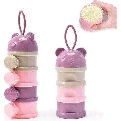 Distributeur Lait Poudre Portable, 2 Pièces Récipient Stockage Lait Poudre, Boîte Lait Poudre à Ouverture Latérale, Boîte Stockage pour Fruits Alimentaires pour Voyages et l'Extérieur (V (1/4)