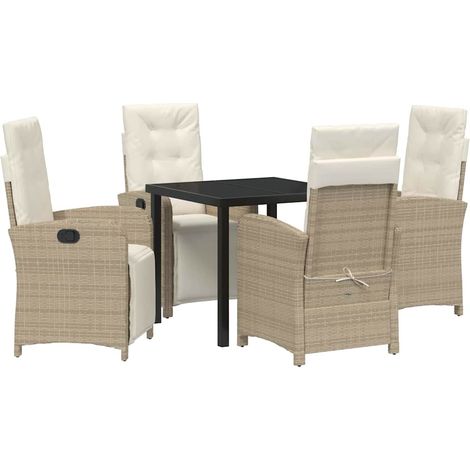 Maison Exclusive - Set da Pranzo per Giardino 5 pz Beige polyrattan (1/5)