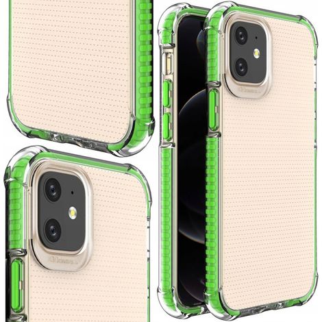 Custodia protettiva flessibile in gel Spring Armor con cornice colorata per iPhone 12 mini, colore verde. (1/4)