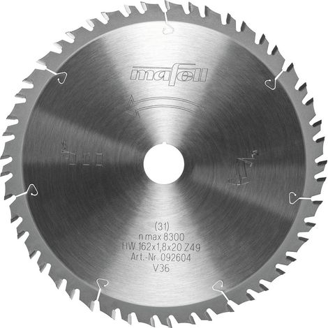 Mafell Sägeblatt KSB-WF162 GT 162x1,2-1,8x20mm Z49-7 6WZ-FZ Tauchsäge 092604 (1/4)