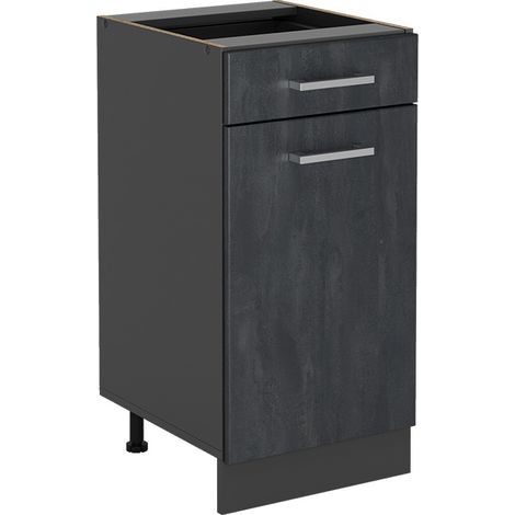 Meuble cuisine R-Line, Béton noir, 40cm sans PT, Vicco